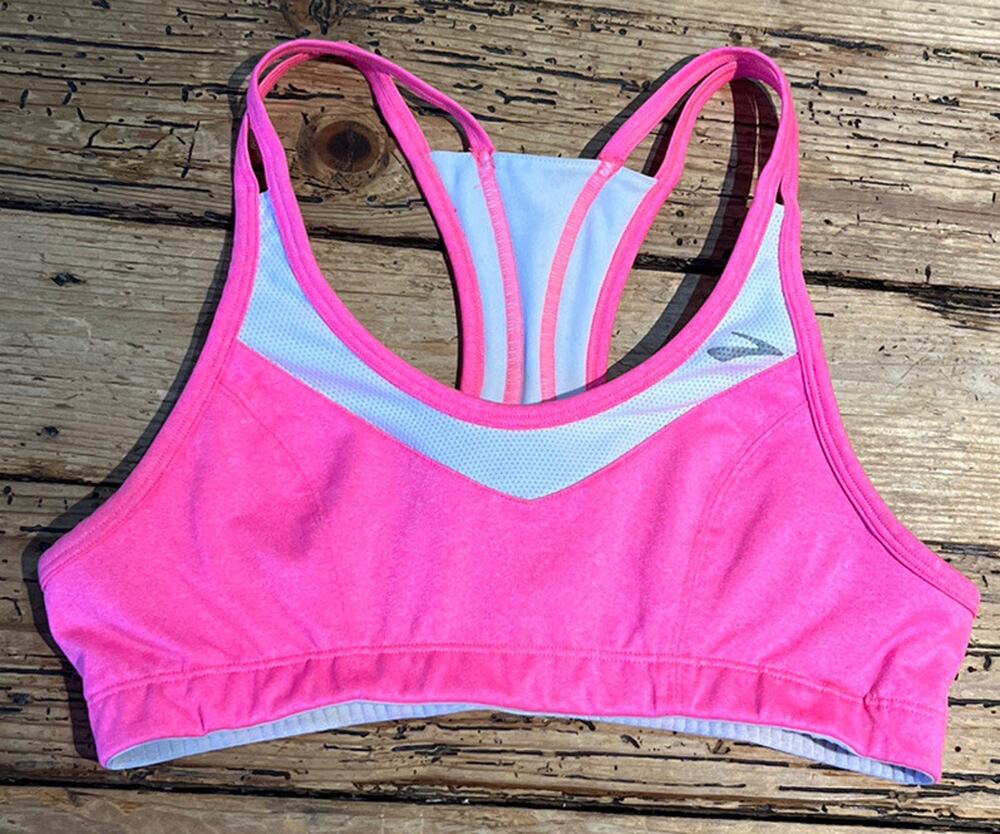 Brooks 7 Womens Size S Pink Padded Sports Bra Racerback